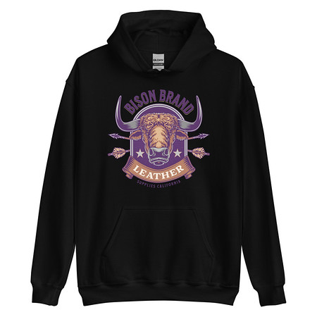 [ID: 146-G211] Bison Brand Leather - Animal Unisex Heavy Blend Hoodie