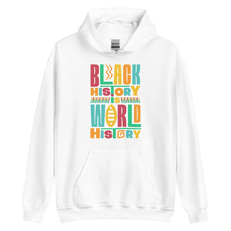 [ID: 146-G218] Black History Is World History - Colorful Typography Unisex Heavy Blend Hoodie