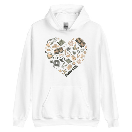 [ID: 146-G248] Boho Girl Poster Unisex Heavy Blend Hoodie
