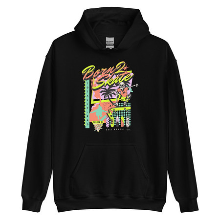 [ID: 146-G256] Born 2 Skate - Retro Skeleton Unisex Heavy Blend Hoodie