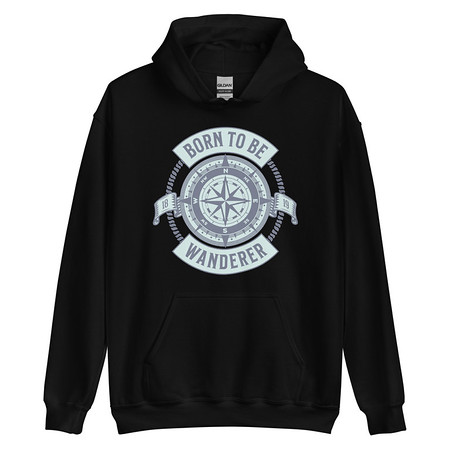 [ID: 146-G261] Born to be Wanderer - Compass Unisex Heavy Blend Hoodie
