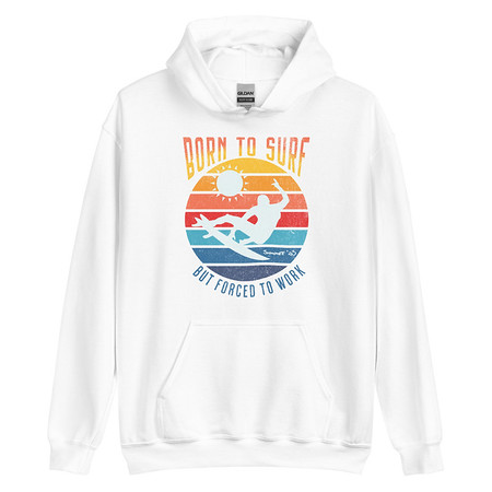 [ID: 146-G270] Born to Surf - But Forced to Work Unisex Heavy Blend Hoodie