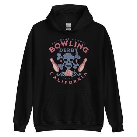 [ID: 146-G276] Bowling Derby Champs - Grunge Skull Unisex Heavy Blend Hoodie
