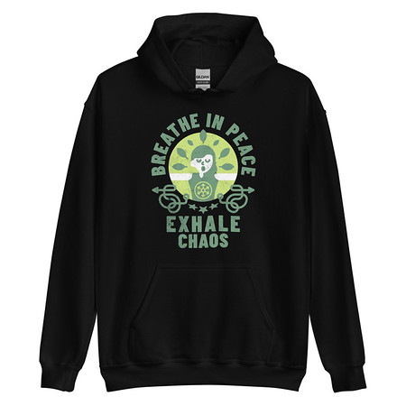 [ID: 146-G284] Breathe in peace, exhale chaos Unisex Heavy Blend Hoodie