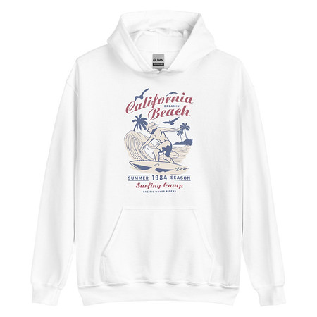[ID: 146-G313] California Beach Surfing Unisex Heavy Blend Hoodie