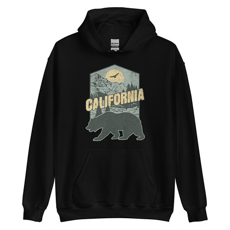[ID: 146-G315] California Bear - Outdoors Wilderness Camping Hiking Unisex Heavy Blend Hoodie