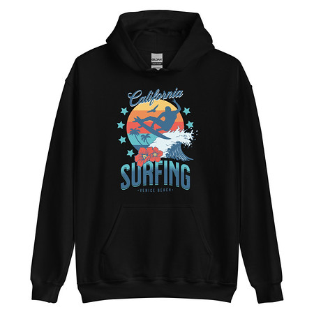 [ID: 146-G318] California Surfing - Palm Beach Unisex Heavy Blend Hoodie