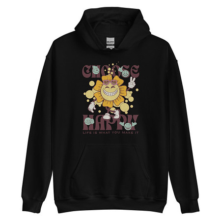 [ID: 146-G371] Choose Happy Unisex Heavy Blend Hoodie