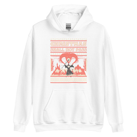 [ID: 146-G375] Christmas Shall Not Pass - Flaming Wizard Unisex Heavy Blend Hoodie