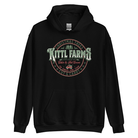 [ID: 146-G376] Christmas Tree Farm - Vintage Holiday Badge Unisex Heavy Blend Hoodie