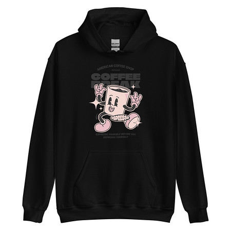 [ID: 146-G395] Coffee Break Mascot Unisex Heavy Blend Hoodie