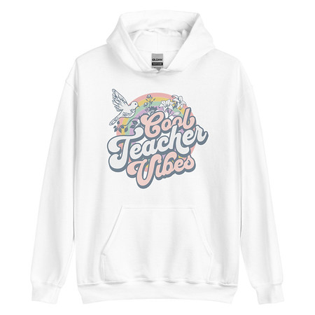 [ID: 146-G418] Cool Teacher Vibes Unisex Heavy Blend Hoodie