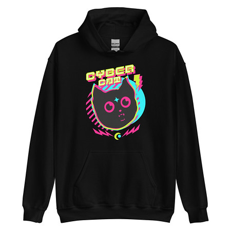 [ID: 146-G456] Cyber Cat - Neon Color Unisex Heavy Blend Hoodie