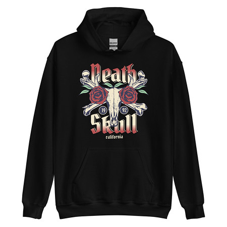 [ID: 146-G482] Death Skull - Flower Unisex Heavy Blend Hoodie