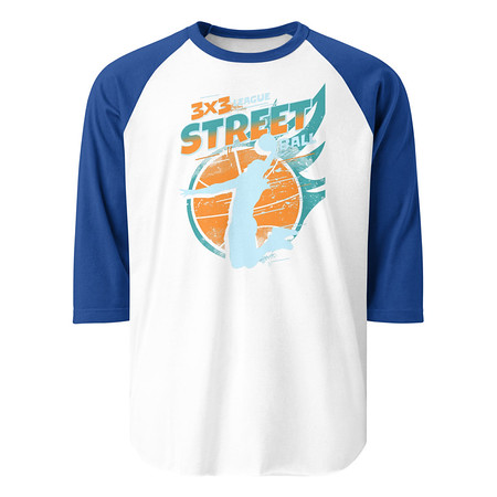 [ID: 233-G6] 3x3 Basketball League Unisex 3/4 Sleeve Raglan Shirt