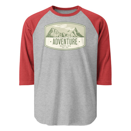 [ID: 233-G32] Adventure Supplies - Mountain Unisex 3/4 Sleeve Raglan Shirt