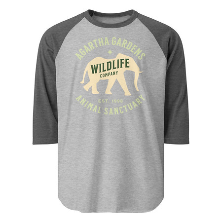 [ID: 233-G33] Agartha Gardens Wildlife - Animal Sanctuary Unisex 3/4 Sleeve Raglan Shirt
