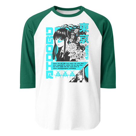[ID: 233-G35] Aidoru - Japanese Anime Girl Unisex 3/4 Sleeve Raglan Shirt