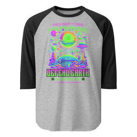 [ID: 233-G38] Alien Invasion Unisex 3/4 Sleeve Raglan Shirt