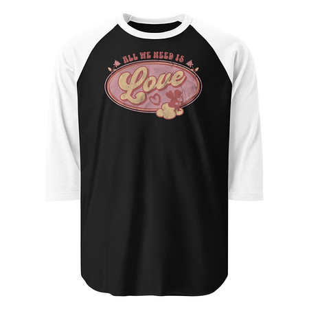 [ID: 233-G48] All We Need Is Love - Cupid Unisex 3/4 Sleeve Raglan Shirt