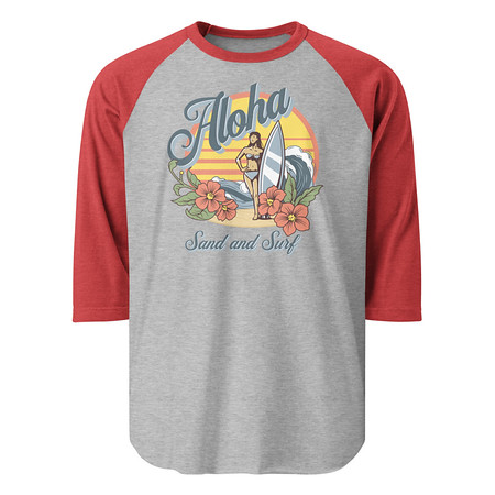 [ID: 233-G53] Aloha Unisex 3/4 Sleeve Raglan Shirt
