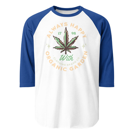 [ID: 233-G55] Always Happy - Cannabis Unisex 3/4 Sleeve Raglan Shirt