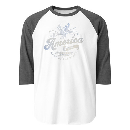 [ID: 233-G61] America 1776 Unisex 3/4 Sleeve Raglan Shirt