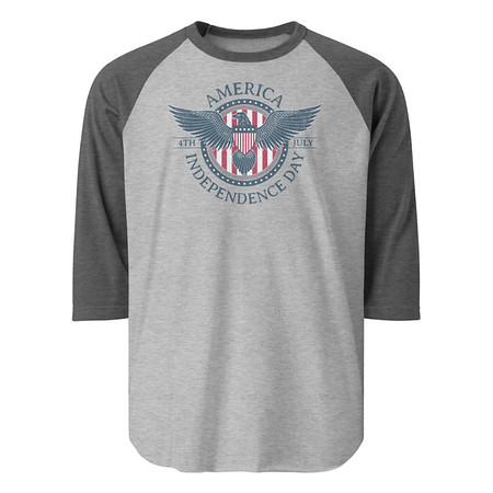 [ID: 233-G67] American Eagle Badge Unisex 3/4 Sleeve Raglan Shirt