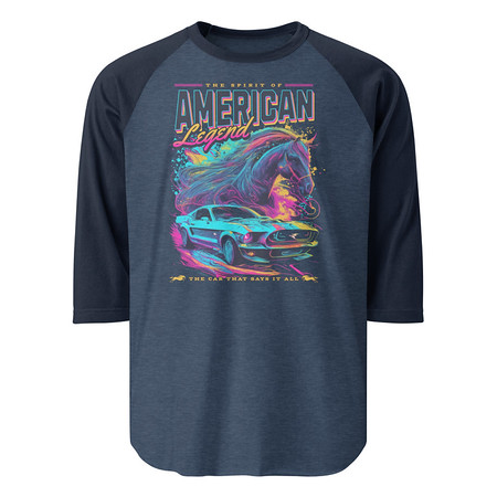 [ID: 233-G74] American Legend Unisex 3/4 Sleeve Raglan Shirt
