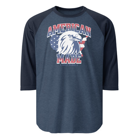[ID: 233-G76] American Made Unisex 3/4 Sleeve Raglan Shirt