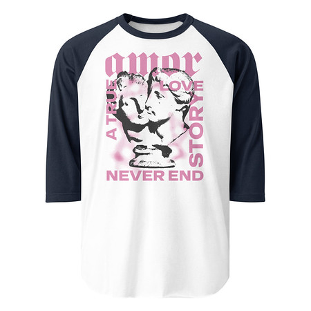 [ID: 233-G77] Amor Unisex 3/4 Sleeve Raglan Shirt