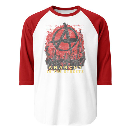 [ID: 233-G78] Anarchy In The Street Unisex 3/4 Sleeve Raglan Shirt