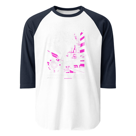 [ID: 233-G87] Anime Broken Wings - Neon Japanese Style Unisex 3/4 Sleeve Raglan Shirt