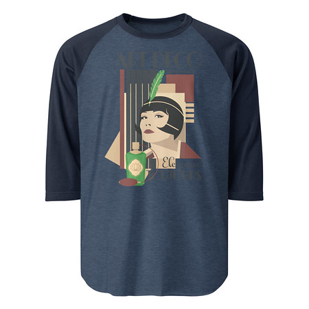 [ID: 233-G102] Art Deco Elegance Toujours Unisex 3/4 Sleeve Raglan Shirt