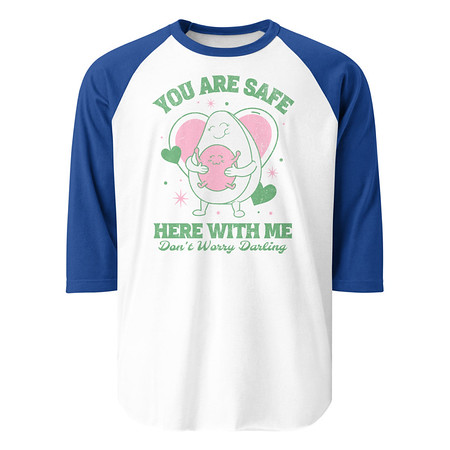 [ID: 233-G118] Avo Love - Typographic Cartoon Streetwear Unisex 3/4 Sleeve Raglan Shirt