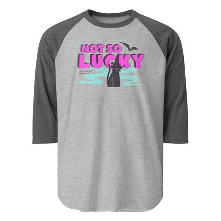 [ID: 233-G127] Bad Luck Kitty - Halloween Unisex 3/4 Sleeve Raglan Shirt