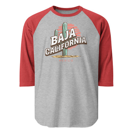 [ID: 233-G132] Baja Cali Mexico Unisex 3/4 Sleeve Raglan Shirt
