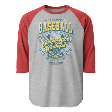 [ID: 233-G141] Baseball Conference Championships - Athlectic Badge Unisex 3/4 Sleeve Raglan Shirt