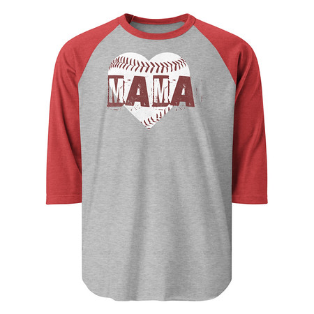 [ID: 233-G142] Baseball MAMA Unisex 3/4 Sleeve Raglan Shirt