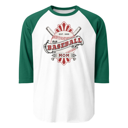[ID: 233-G144] Baseball Mom Unisex 3/4 Sleeve Raglan Shirt