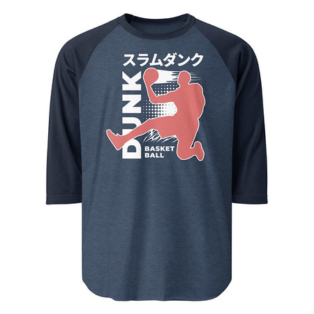 [ID: 233-G147] Basketball Dunk Unisex 3/4 Sleeve Raglan Shirt