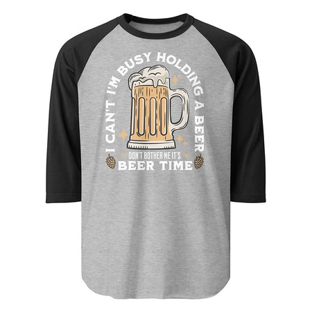 [ID: 233-G176] Beer Time - Father's Day Unisex 3/4 Sleeve Raglan Shirt