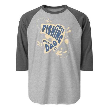 [ID: 233-G187] Best Fishing Dad - Typography Unisex 3/4 Sleeve Raglan Shirt