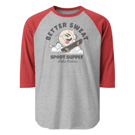 [ID: 233-G195] Better Sweat Sport Supply Unisex 3/4 Sleeve Raglan Shirt