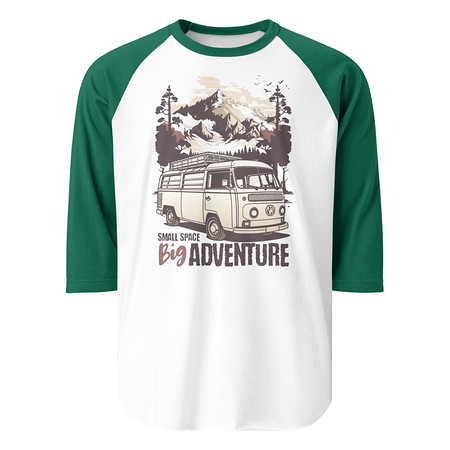 [ID: 233-G200] Big Adventure Unisex 3/4 Sleeve Raglan Shirt
