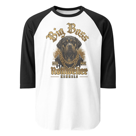 [ID: 233-G201] Big Boss Kennels Unisex 3/4 Sleeve Raglan Shirt