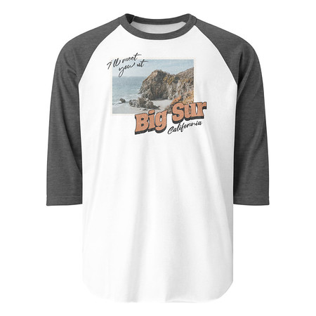 [ID: 233-G205] Big Sur, Cali Unisex 3/4 Sleeve Raglan Shirt