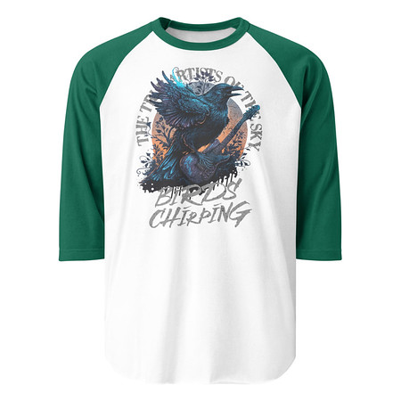 [ID: 233-G210] Birds Chirping Unisex 3/4 Sleeve Raglan Shirt