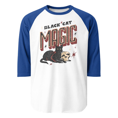 [ID: 233-G214] Black Cat Magic Unisex 3/4 Sleeve Raglan Shirt