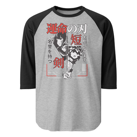 [ID: 233-G234] Blades of Fate - Japanese Manga Anime Unisex 3/4 Sleeve Raglan Shirt